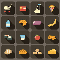 flat icons set for web vector image