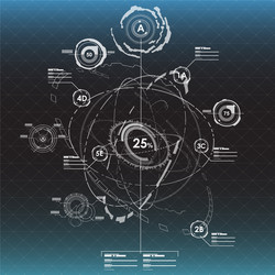 Hud infographic elements with dna structure Vector Image