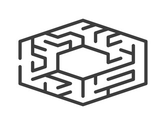 Isometric hexagonal maze isolated vector