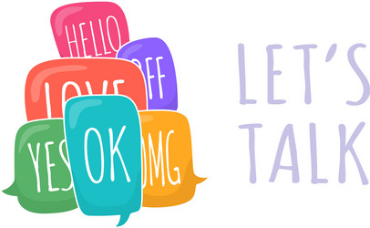 lets talk set colorful different speech bubble vector