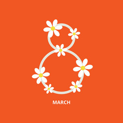 march 8 greeting card vector