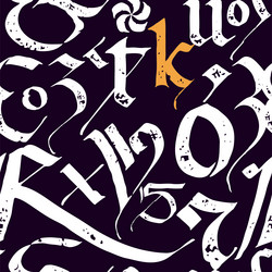 medieval seamless pattern of calligraphic letters vector image