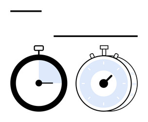 minimalist stopwatch and timer with half-filled vector image