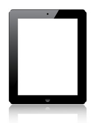 realistic computer tablet isolated on white vector image