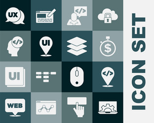 set web development front end time is money ui vector image