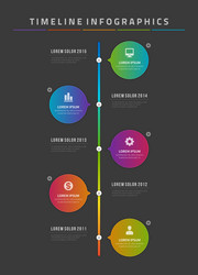 Timeline Workflow Icon Set vector image