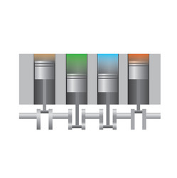 4 cylinder engine combustion chamber vector