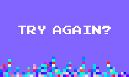 8-bit style design of try again message vector