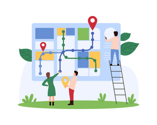 collaborative city navigation and mapping concept vector image
