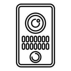 electronic intercom system with camera and keypad vector image