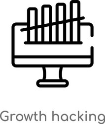 outline growth hacking icon isolated black simple vector image