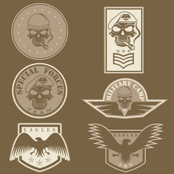 special unit military emblem set design template Vector Image
