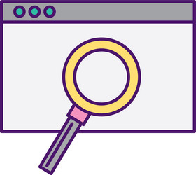 template computer with magnifying glass vector image
