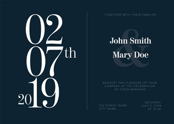 typography wedding invitation vector