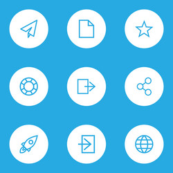 User outline icons set collection of send globe vector