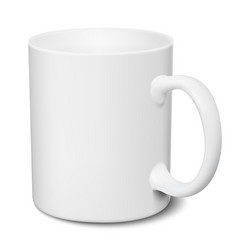 white mug realistic 3d mockup on a vector