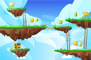 3d island game map of an arcade level vector image