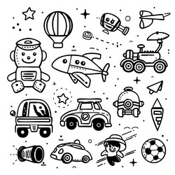 cartoon baby doodle set Vector Image