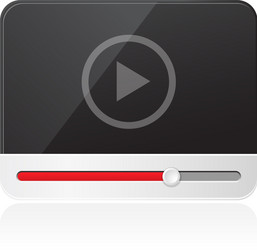 Interface of video player icon on white background vector