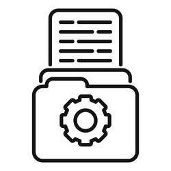 Mail gear folder icon outline page report vector