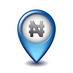 Naira Currency Map Pointer Icon vector image