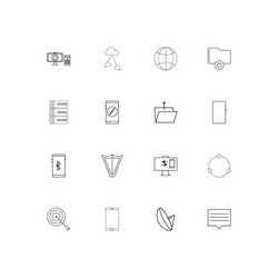 network and database linear thin icons set vector image