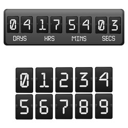 Realistic 3D Black Countdown Timer Display vector image