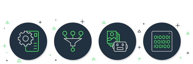 set line funnel or filter artificial intelligence vector image