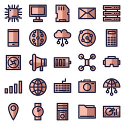 set of 25 device and technology web icons vector image