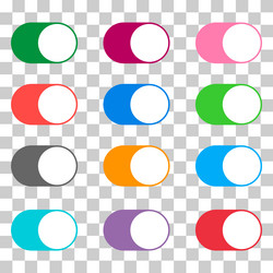 set of web switch toogle button flat control icon vector image