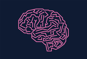 digital human brain with computer circuit board vector image