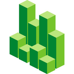 graph chart bar 3d isometric icon isolated vector image