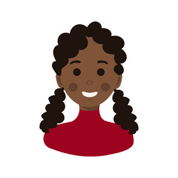 Lovely african american girl avatar of cute vector