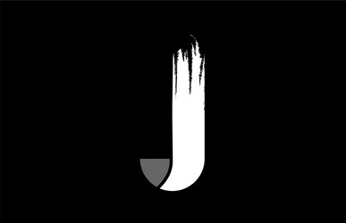 black background and white letter j grunge vector