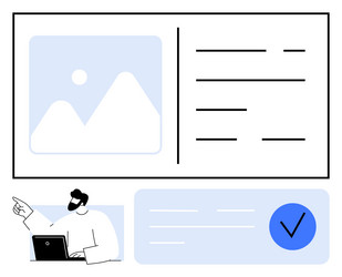 business professional reviewing data presentation vector image