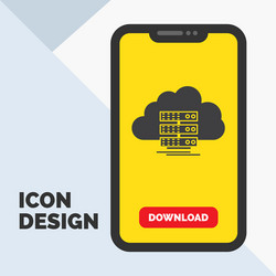 cloud storage computing data flow glyph icon vector image