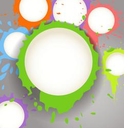 color ink blots speech clouds abstract background vector image