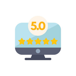 desktop computer showing five star rating vector image