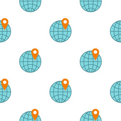 Globe and map point pattern seamless vector