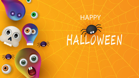 Happy halloween banner or party invitation orange vector