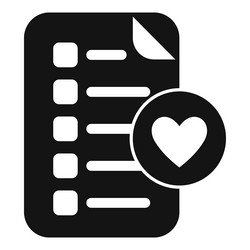icon of wish list with heart representing favorite vector image