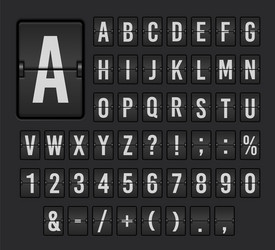 Mechanical Display Font Set vector image