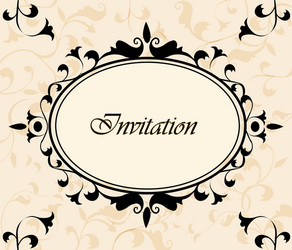 photo frame invitation with ornaments vector