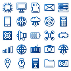 set of 25 device and technology web icons vector image
