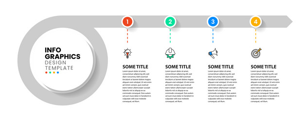 4 Step Infographic Template - Workflow Diagram vector image