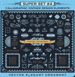Vintage Calligraphic Ornament Set Royalty Free Vector Image