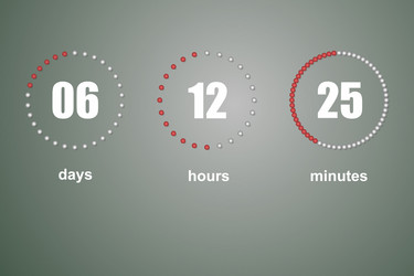 Digital Countdown Timer Template vector image