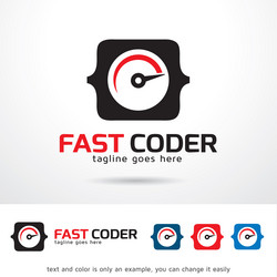 fast coder logo template vector image