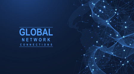 global network connection concept big data vector image