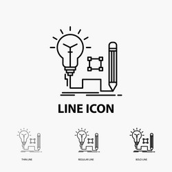 idea insight key lamp lightbulb icon in thin vector image